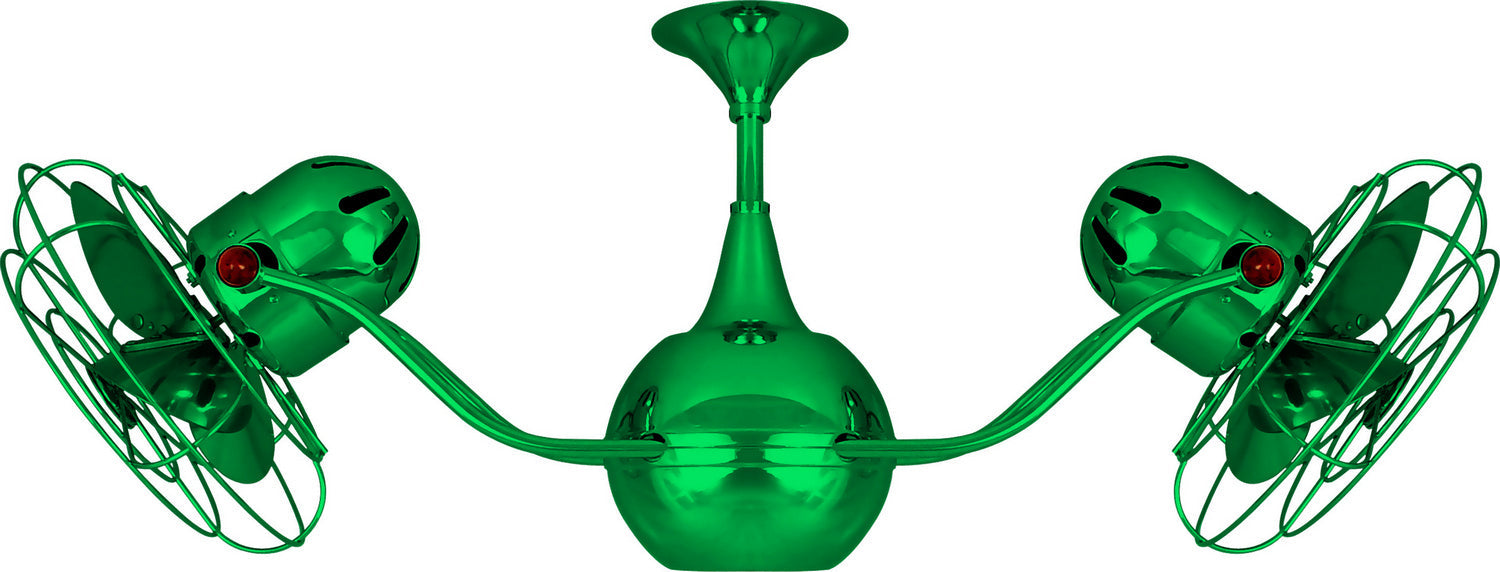 Matthews Fan VB-GREEN-MTL Vent-Bettina 360° dual headed rotational ceiling fan in Esmeralda (Green) finish with metal blades.