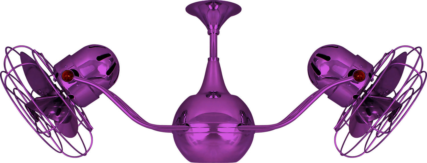 Matthews Fan VB-LTPURPLE-MTL Vent-Bettina 360° dual headed rotational ceiling fan in Ametista (Purple) finish with metal blades.