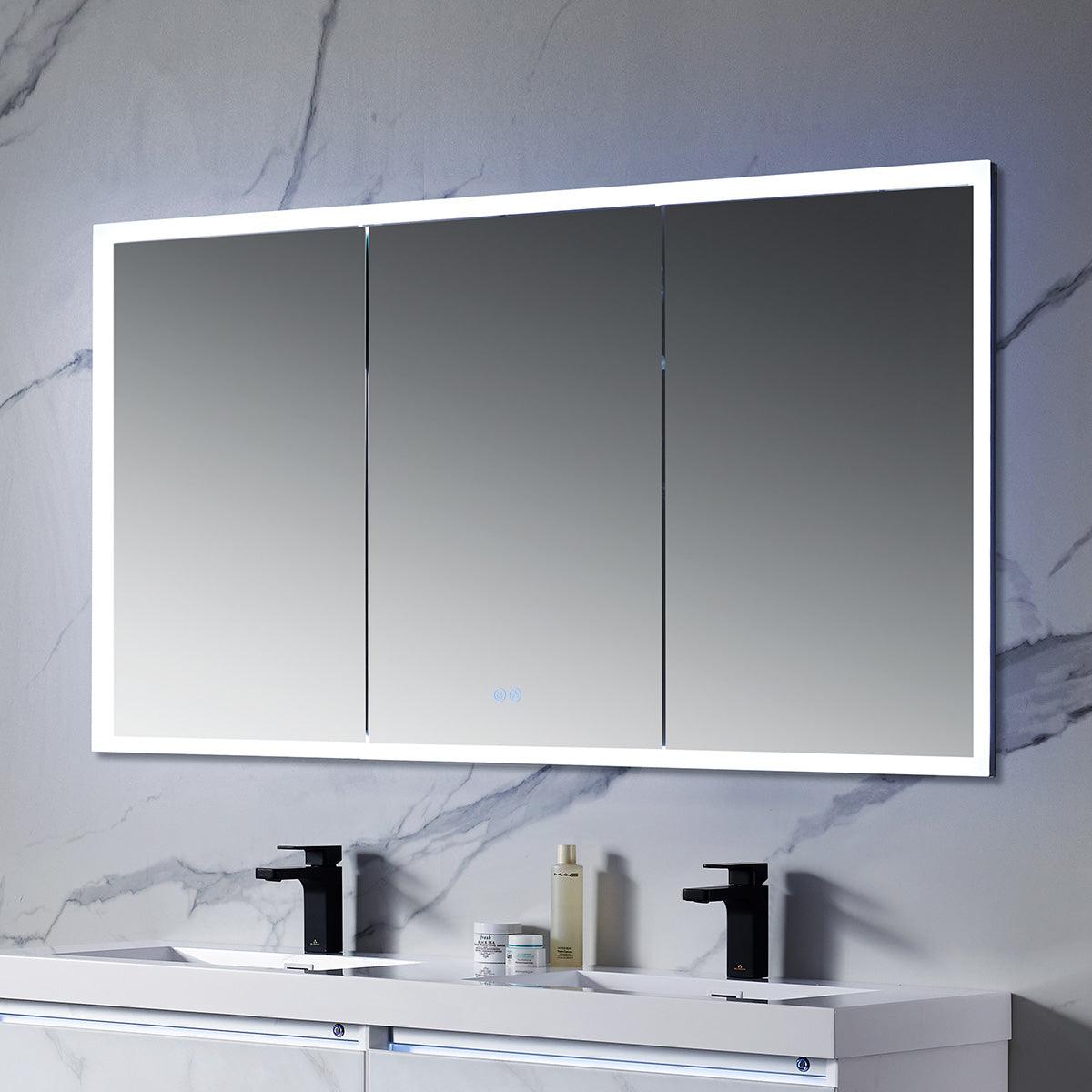 Capella LED Medicine Cabinet – Smart Vanity Mirror with Adjustable LED and Defogger
