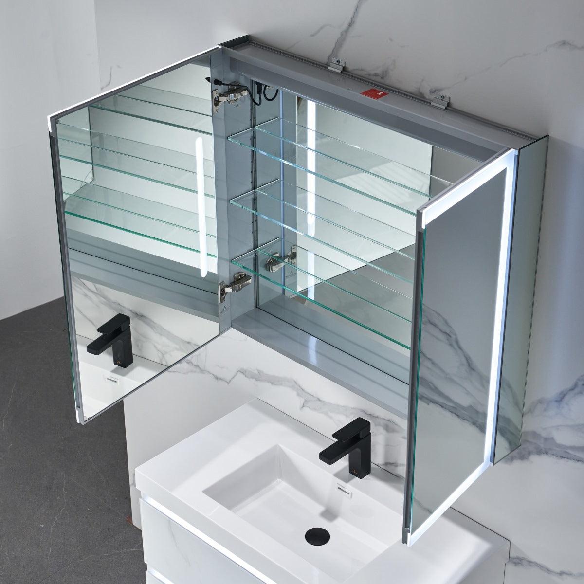 Capella LED Medicine Cabinet – Modern Vanity Mirror with Built-in Defogger and Touch Controls