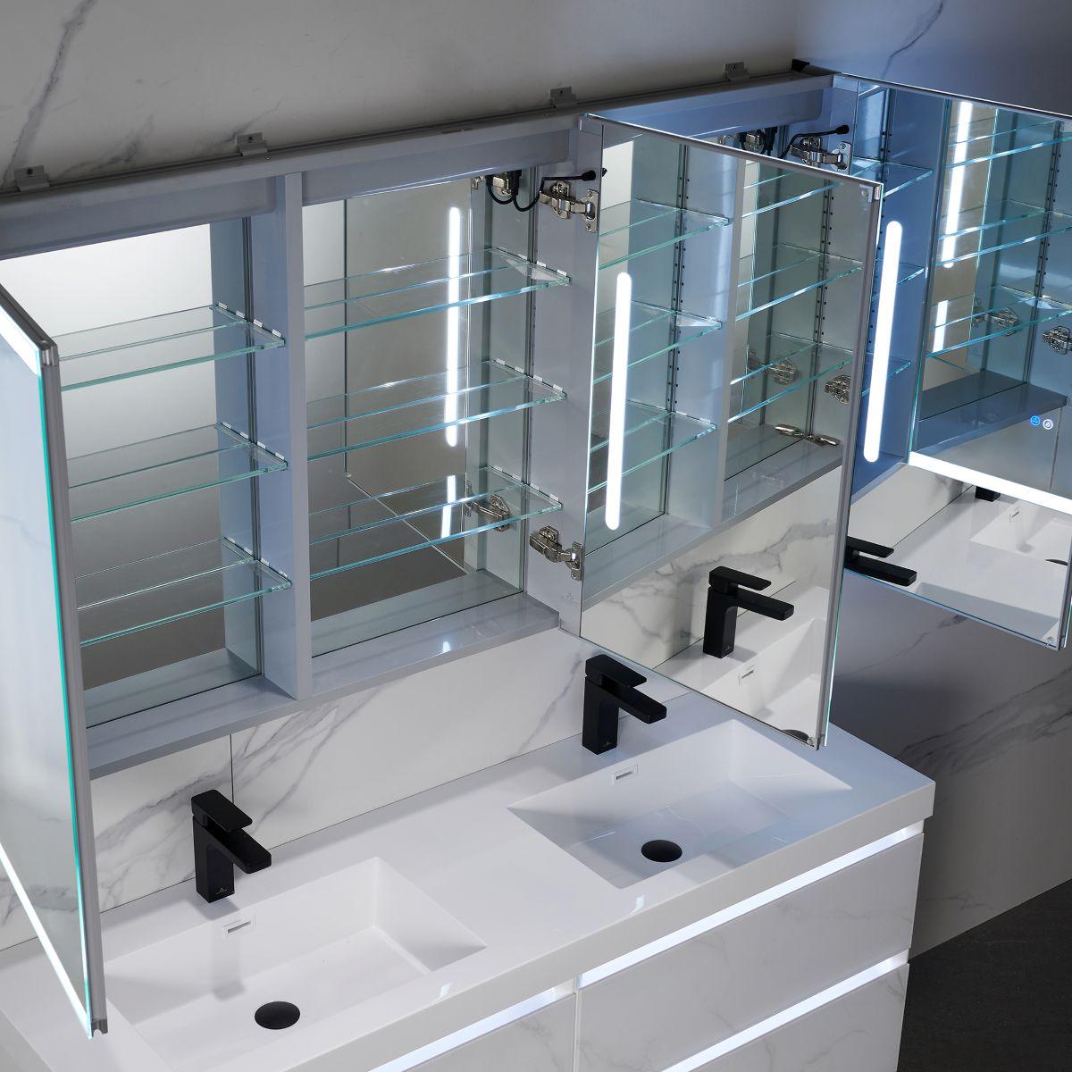 Capella LED Medicine Cabinet – Smart Vanity Mirror with Adjustable LED and Defogger