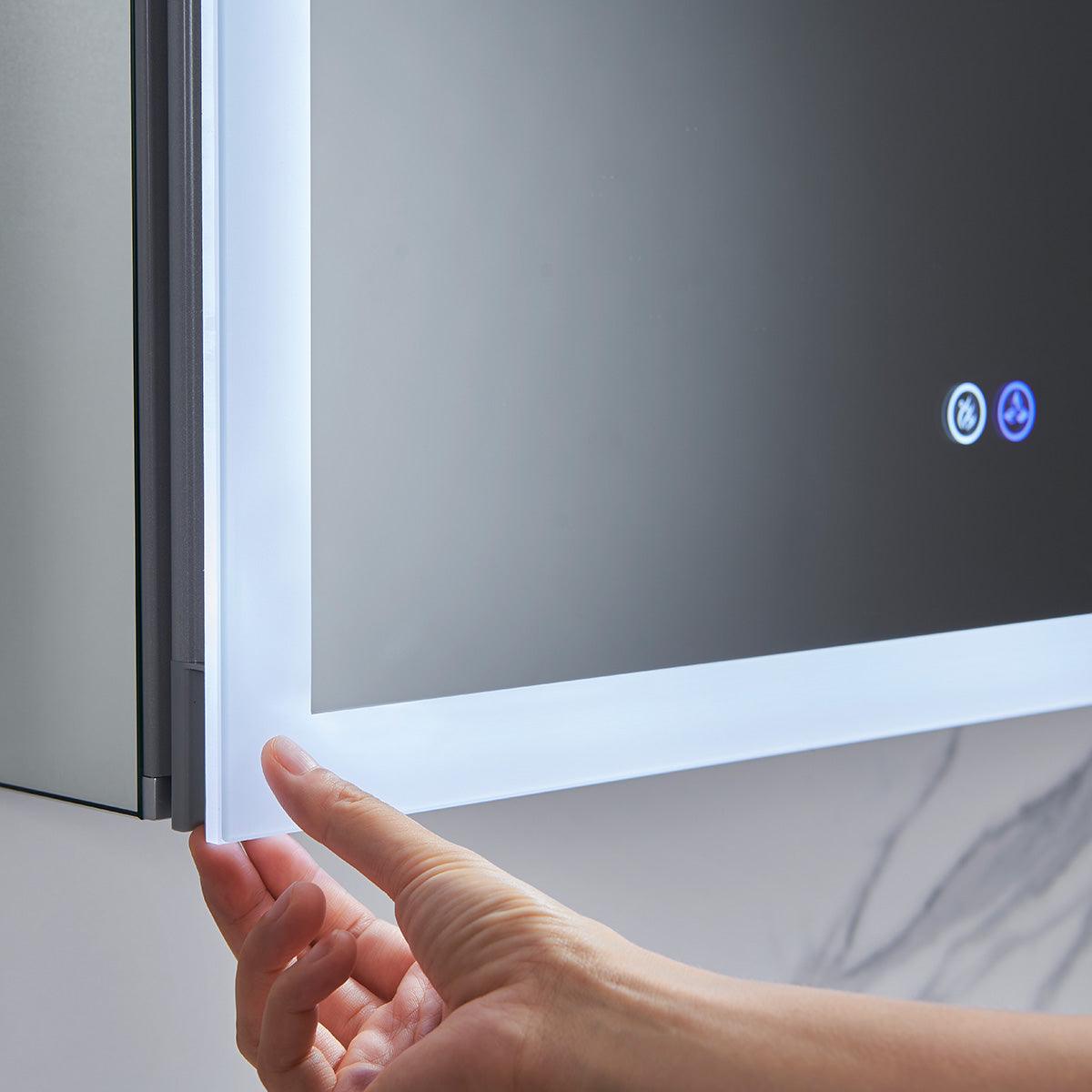 Capella LED Medicine Cabinet – Modern Vanity Mirror with Built-in Defogger and Touch Controls