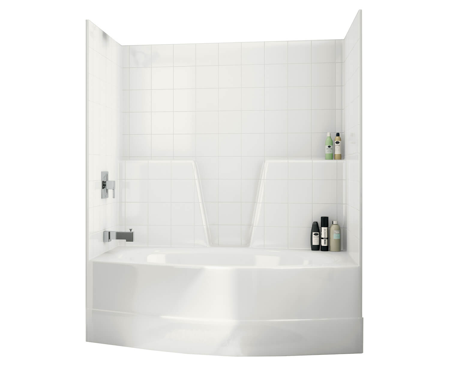 MAAX 140579-000-002-002 TSOT6042 AcrylX Alcove Right-Hand Drain One-Piece Tub Shower in White