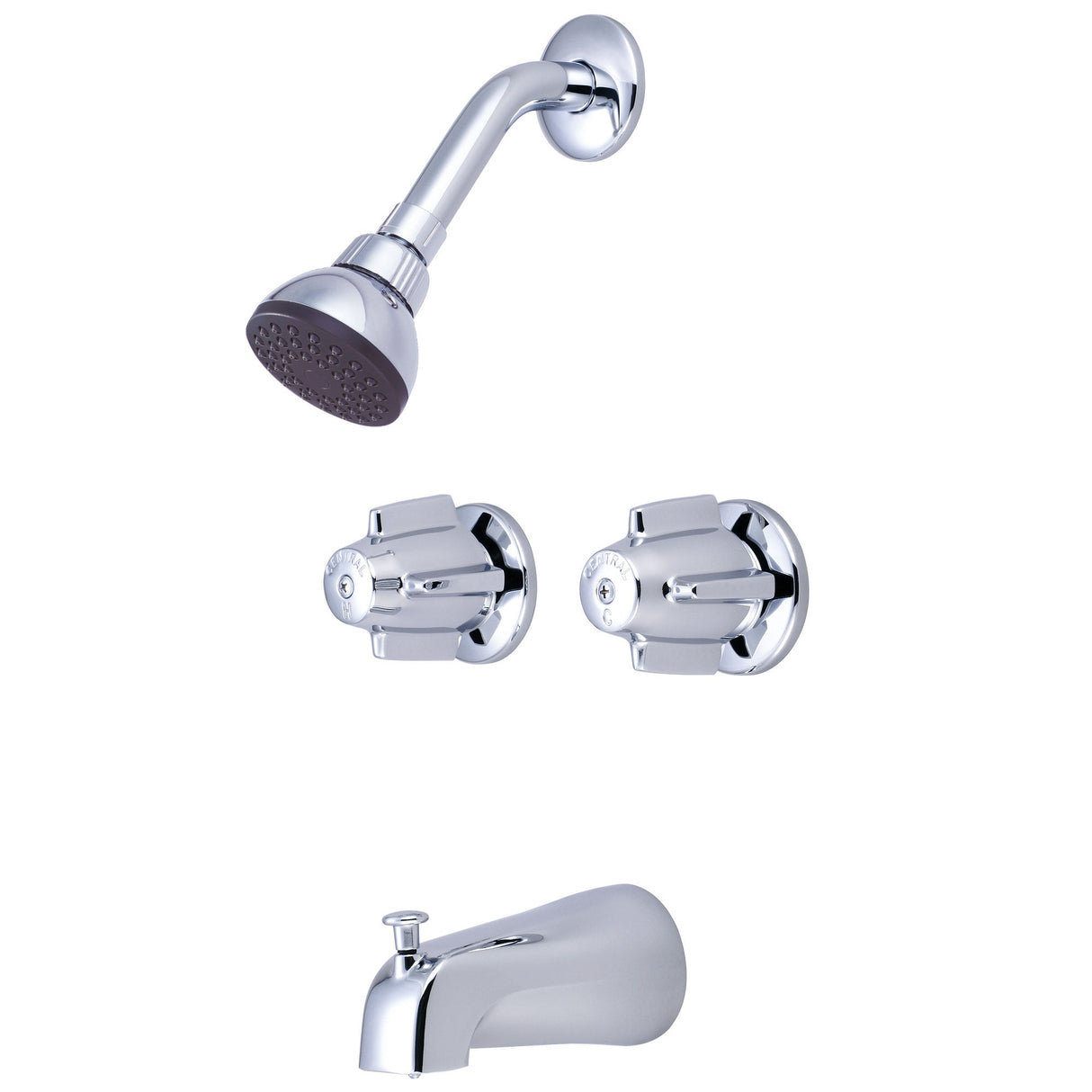 Central Brass 6076 Two Handle Tub & Shower Set in Polished Chrome
