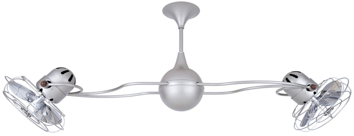 Matthews Fan IV-PURPLE-MTL Italo Ventania 360° dual headed rotational ceiling fan in Ametista (Purple) finish with metal blades.