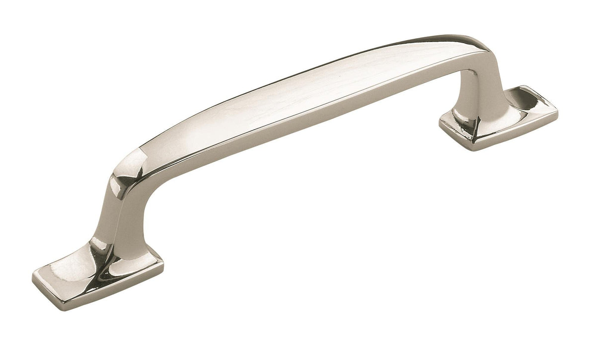 Amerock Cabinet Pull Polished Nickel 3-3/4 inch (96 mm) Center to Center Highland Ridge 1 Pack Drawer Pull Drawer Handle Cabinet Hardware