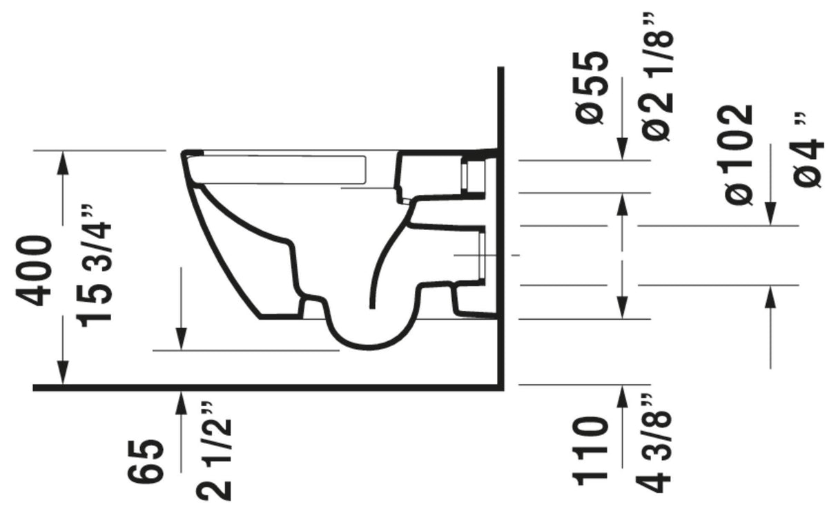 Duravit 2222090092 white Toilet WM 540mm Happy D.2 washdown, rimless, US, Large
