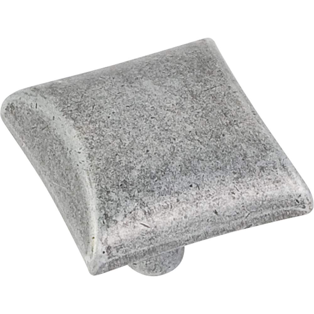 Elements 525SIM 1-1/8" Overall Length Distressed Antique Silver Square Glendale Cabinet Knob
