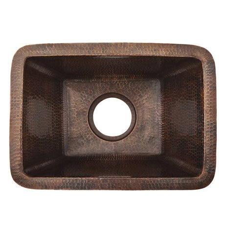 Premier Copper Products BRECDB3 17-Inch Rectangle Copper Sink with 3.5-Inch Drain Size, Oil Rubbed Bronze