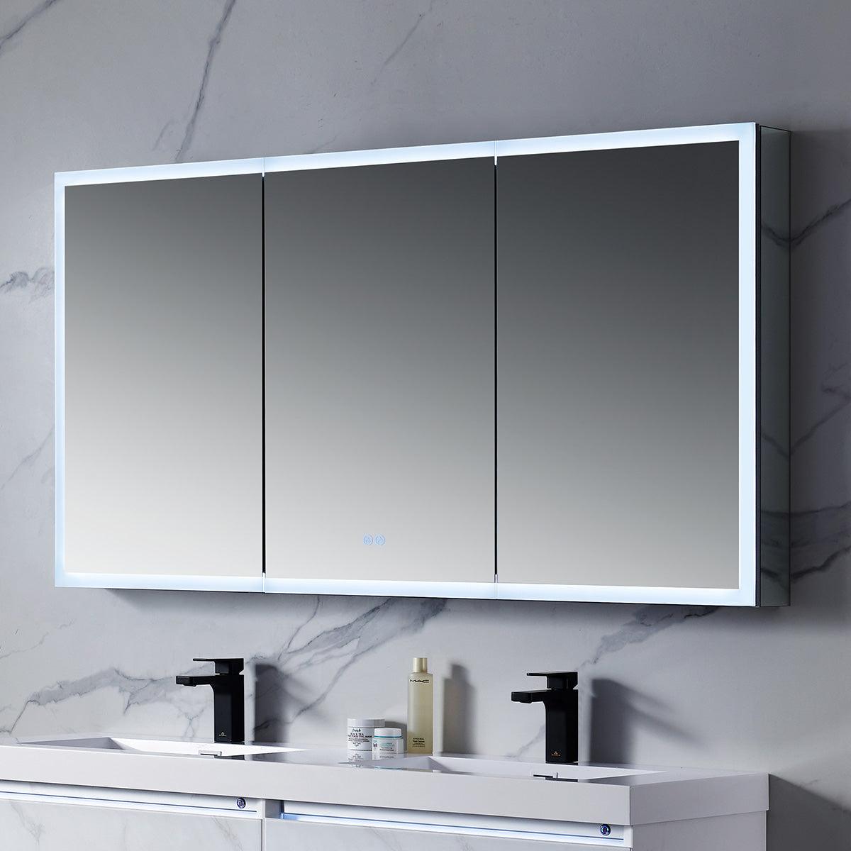 Capella LED Medicine Cabinet – Smart Vanity Mirror with Adjustable LED and Defogger