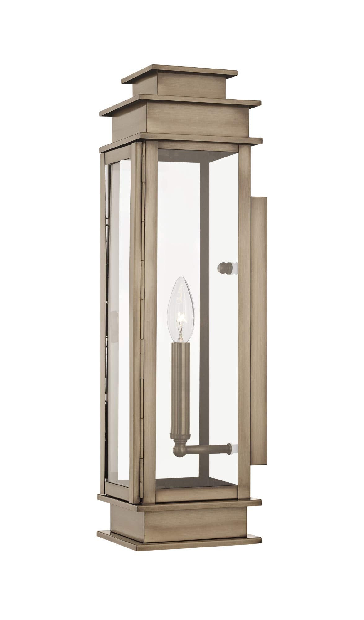Livex Lighting 20207-04 Transitional One Light Outdoor Wall Lantern from Princeton Collection in Black Finish