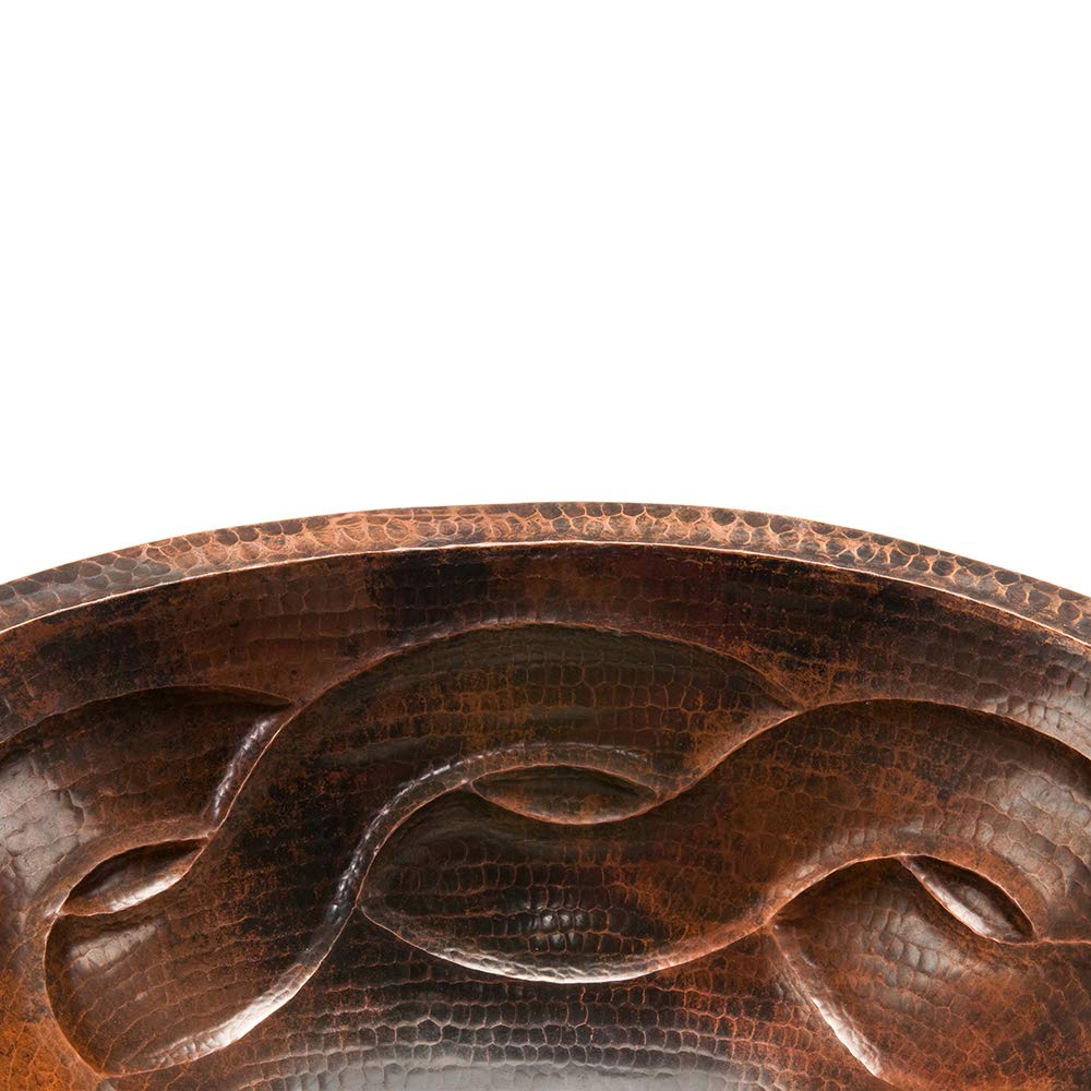 Premier Copper Products LO19FBDDB 19-Inch Oval Braid Under Mount Hammered Copper Sink, Oil Rubbed Bronze