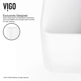 VIGO Amaryllis 19.75 inch L x 14.375 inch W Over the Counter Freestanding Matte Stone Rectangular Vessel Bathroom Sink in Matte White - Sink for Bathroom VG04005