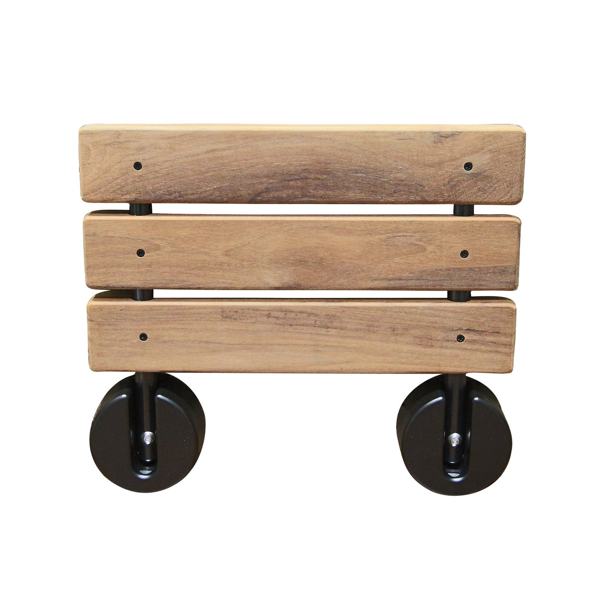 16" Wall Mount Teak Shower Seat, Round Brackets