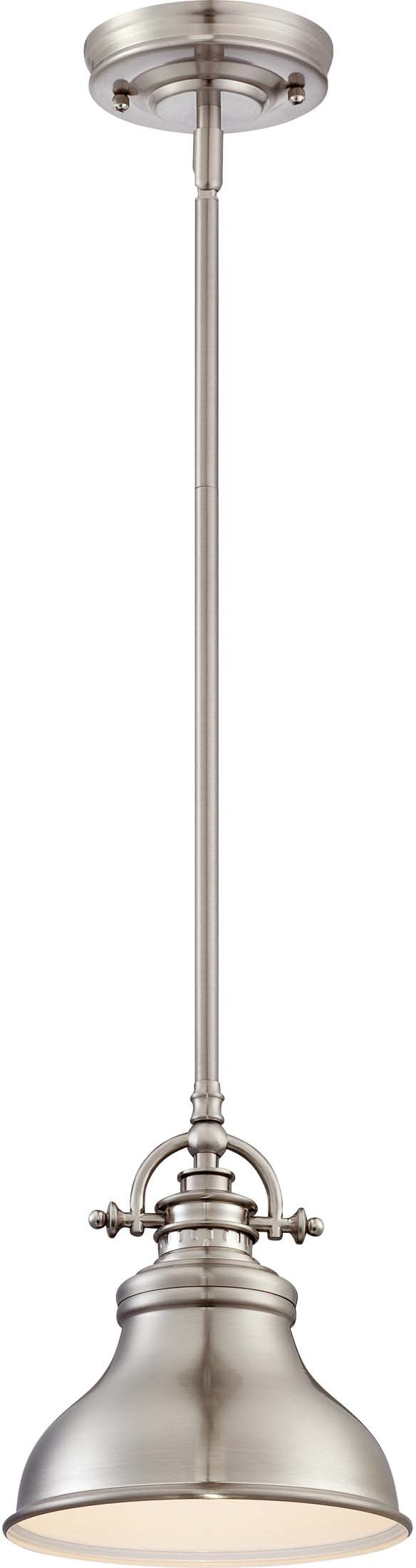 Quoizel ER1508BN Emery Vintage Mini Pendant Lighting, 1-Light, 100 Watts, Brushed Nickel (9" H x 8" W)