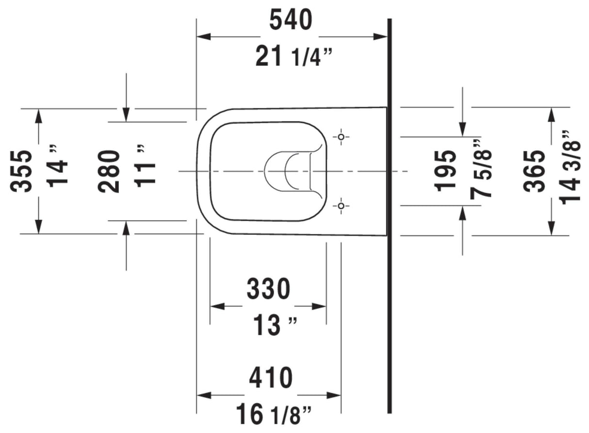 Duravit 2222090092 white Toilet WM 540mm Happy D.2 washdown, rimless, US, Large