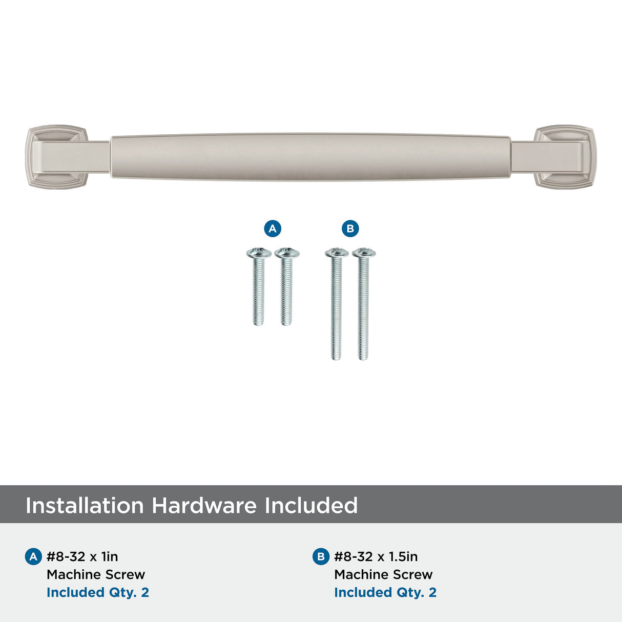 Amerock Cabinet Pull Satin Nickel 6-5/16 inch (160 mm) Center-to-Center Stature 1 Pack Drawer Pull Cabinet Handle Cabinet Hardware