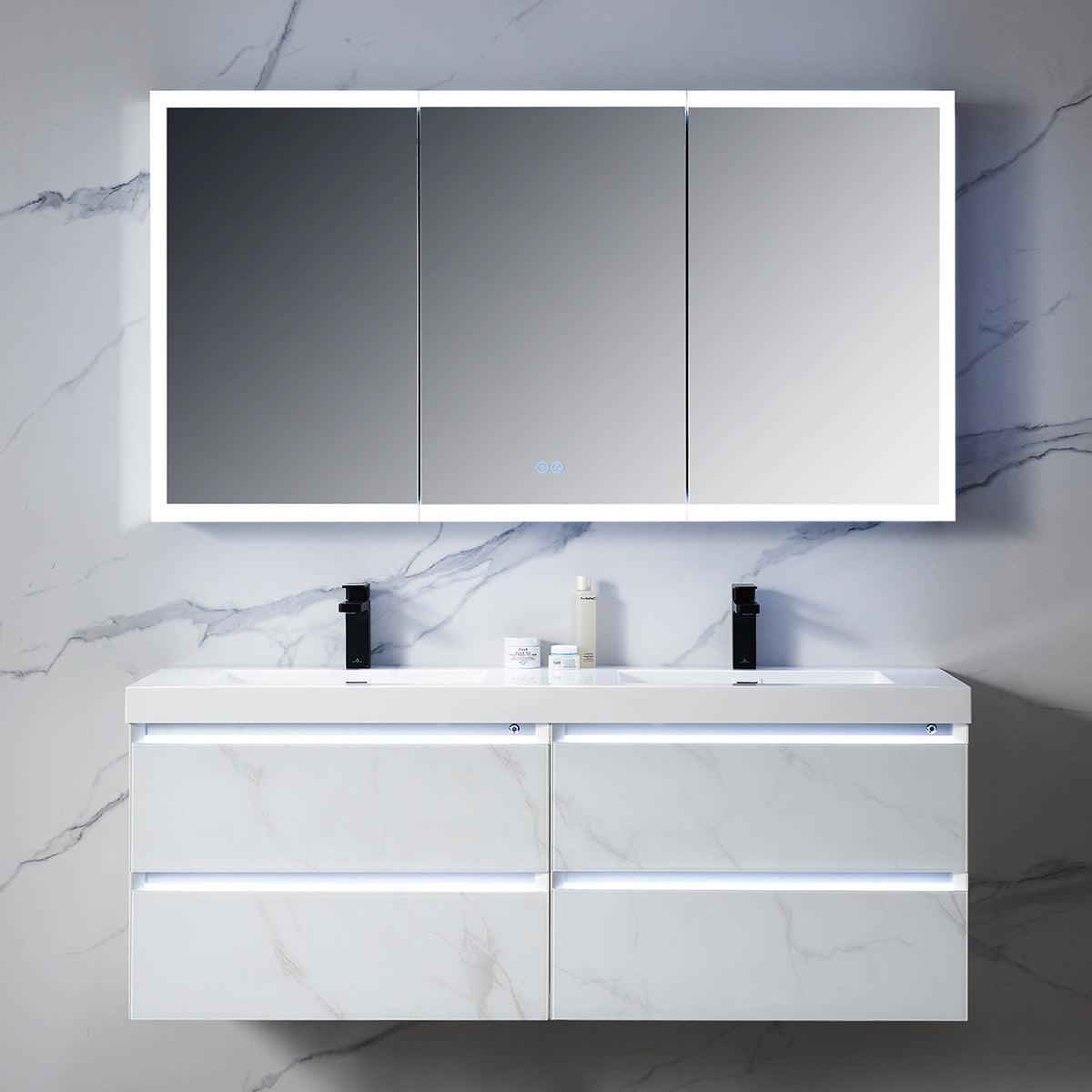 Capella LED Medicine Cabinet – Smart Vanity Mirror with Adjustable LED and Defogger