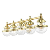 Livex Lighting 17415-02 Oldwick 5 Light 42 inch Polished Brass Vanity Sconce Wall Light, Large