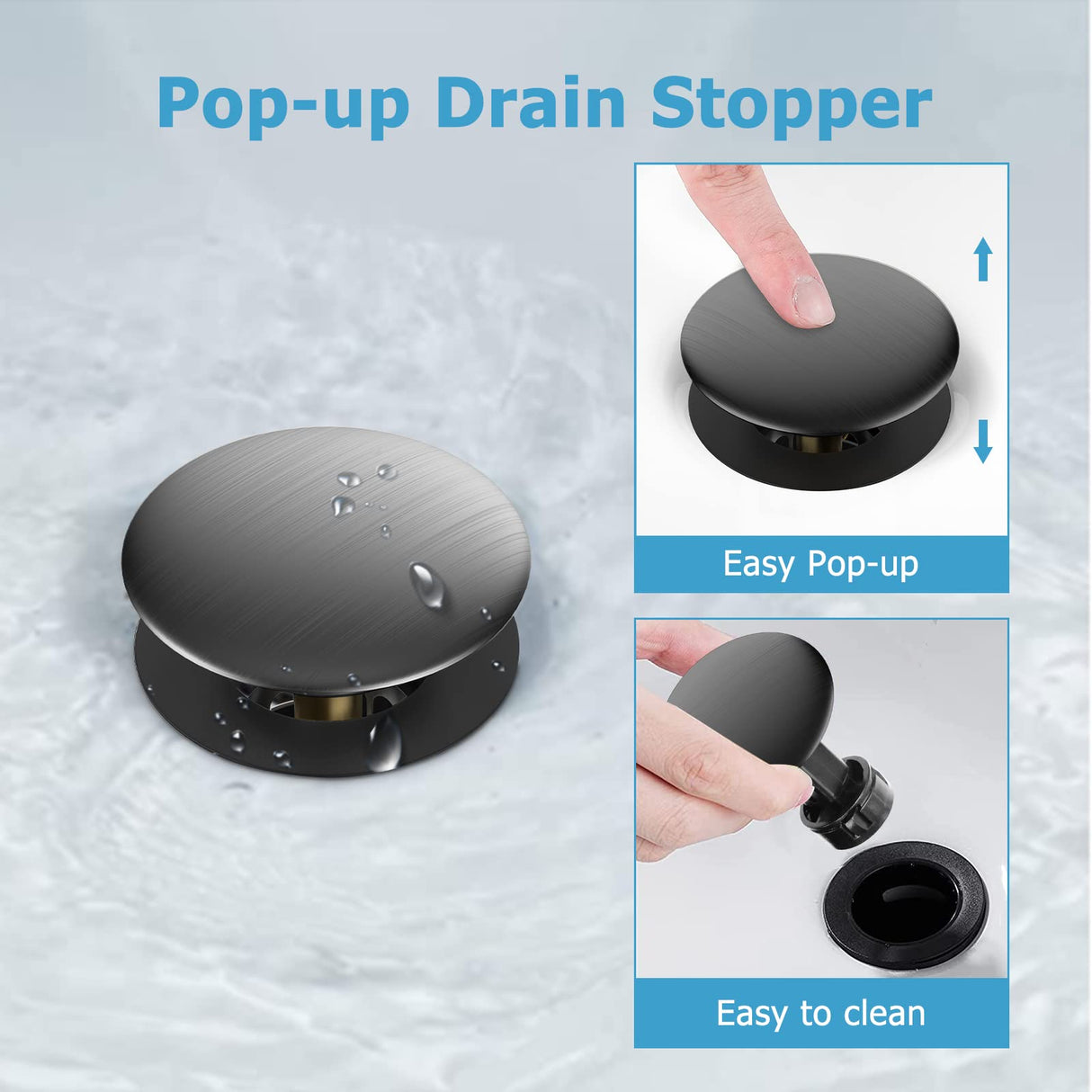 Classical 8 inch Bathroom Faucet, Bathroom faucets for Sink 3 Holes, Widespread Brushed Nickel Bathroom Faucet with Pop Up Drain and cUPC Lead-Free Hose (Brushed Nickel 2 Packs)