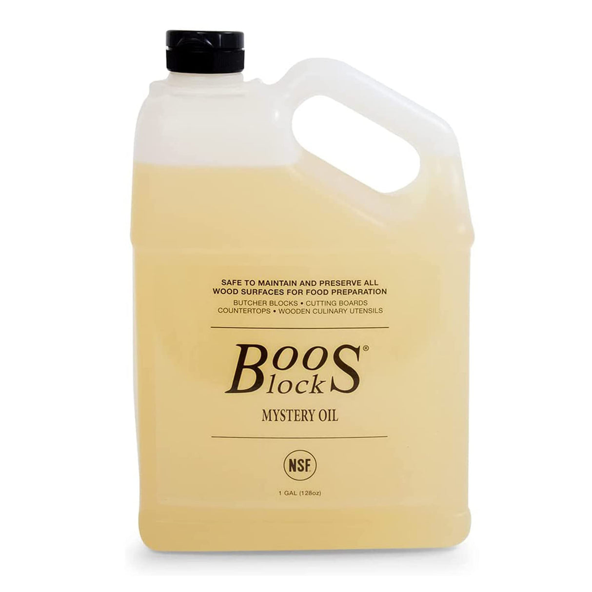 John Boos MYS128 Extra Large 1 Gallon Mystery Butcher Block Oil for Food Preparation Surfaces and Equipment with Natural White Mineral Beeswax GALLON (128 OZ) OF MYSTERY OIL