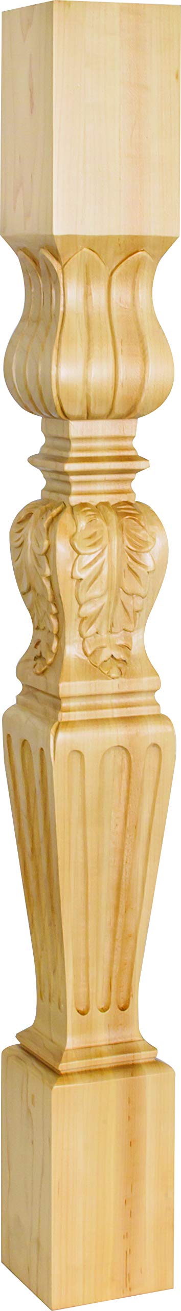 Hardware Resources P27-5-42-RW 5" W x 5" D x 42" H Rubberwood Fluted Post