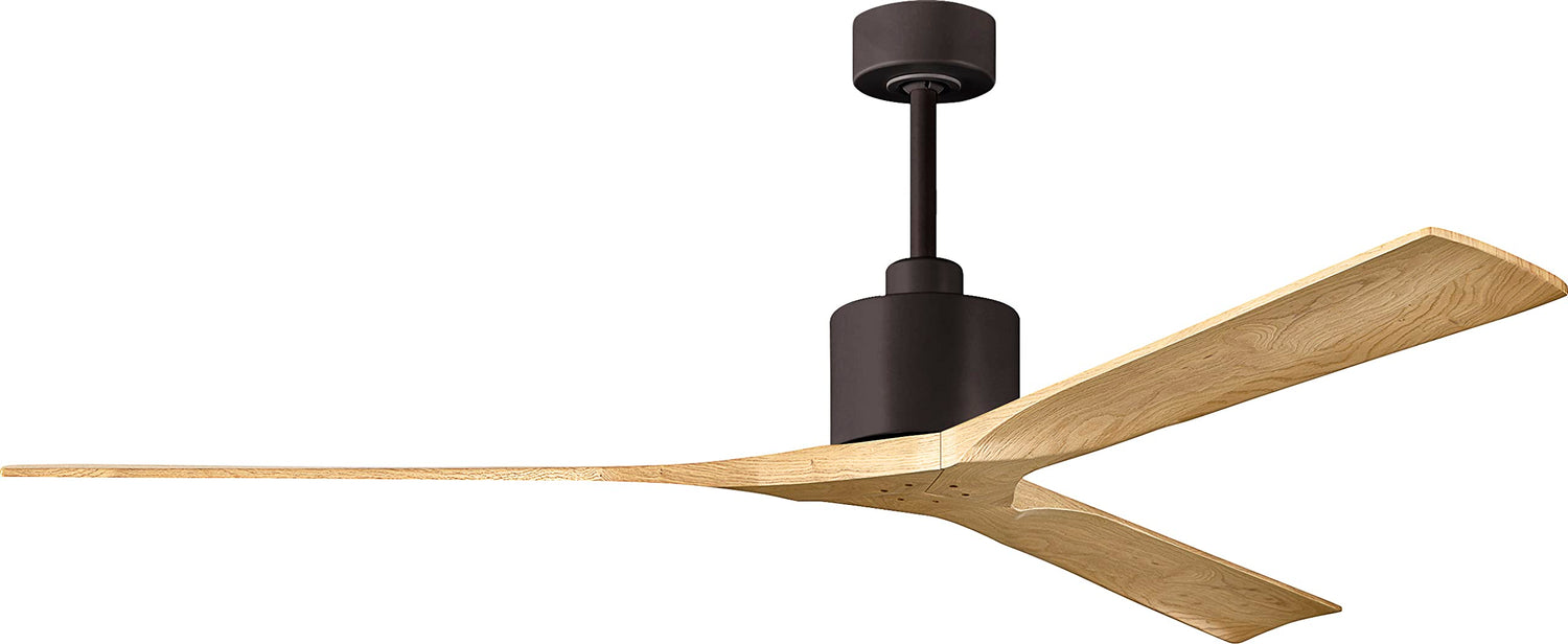 Matthews Fan NKXL-TB-LM-72 Nan XL 6-speed ceiling fan in Matte White finish with 72” solid light maple tone wood blades