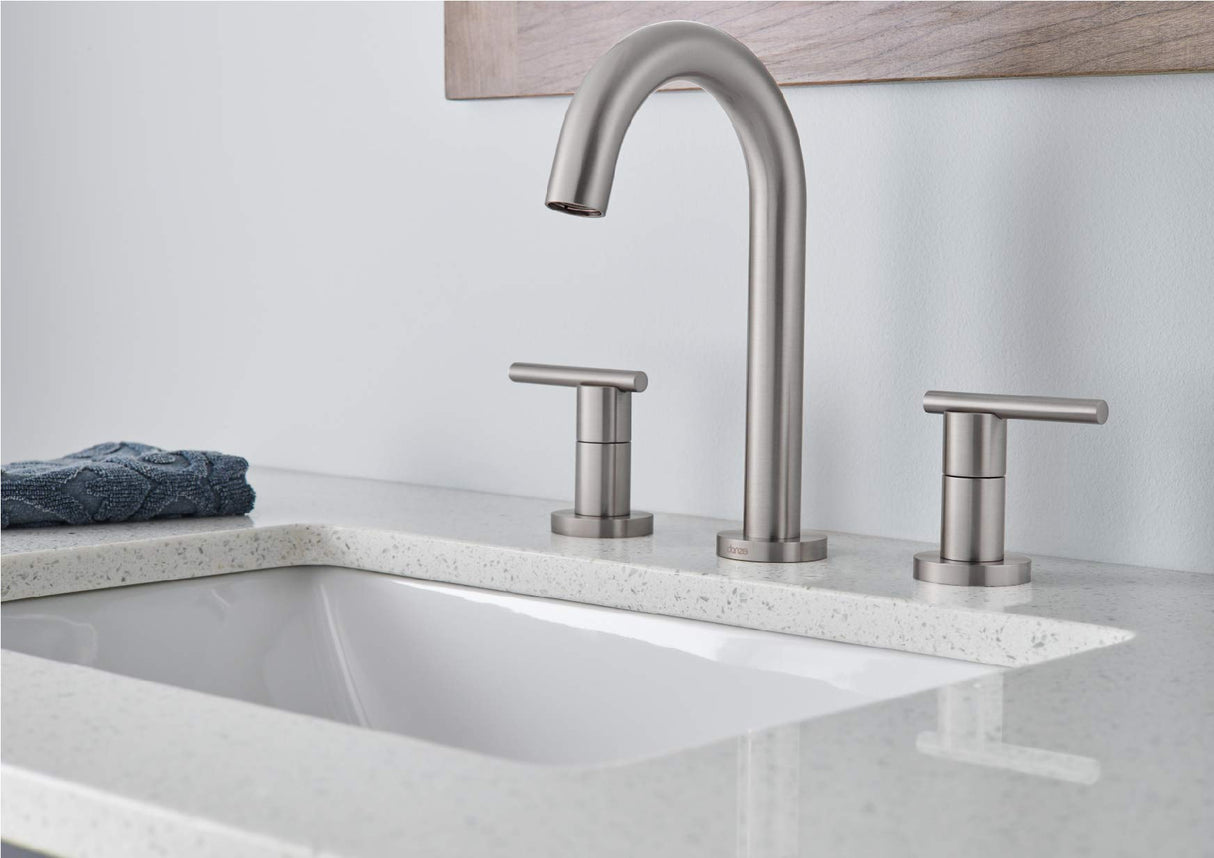 Gerber D303658BN Brushed Nickel Parma Two Handle Widespread Lavatory Faucet