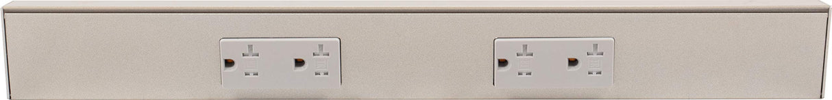 Task Lighting TR18-2GD-P-SN 18" TR Series Angle Power Strip, Satin Nickel Finish, Grey Receptacles