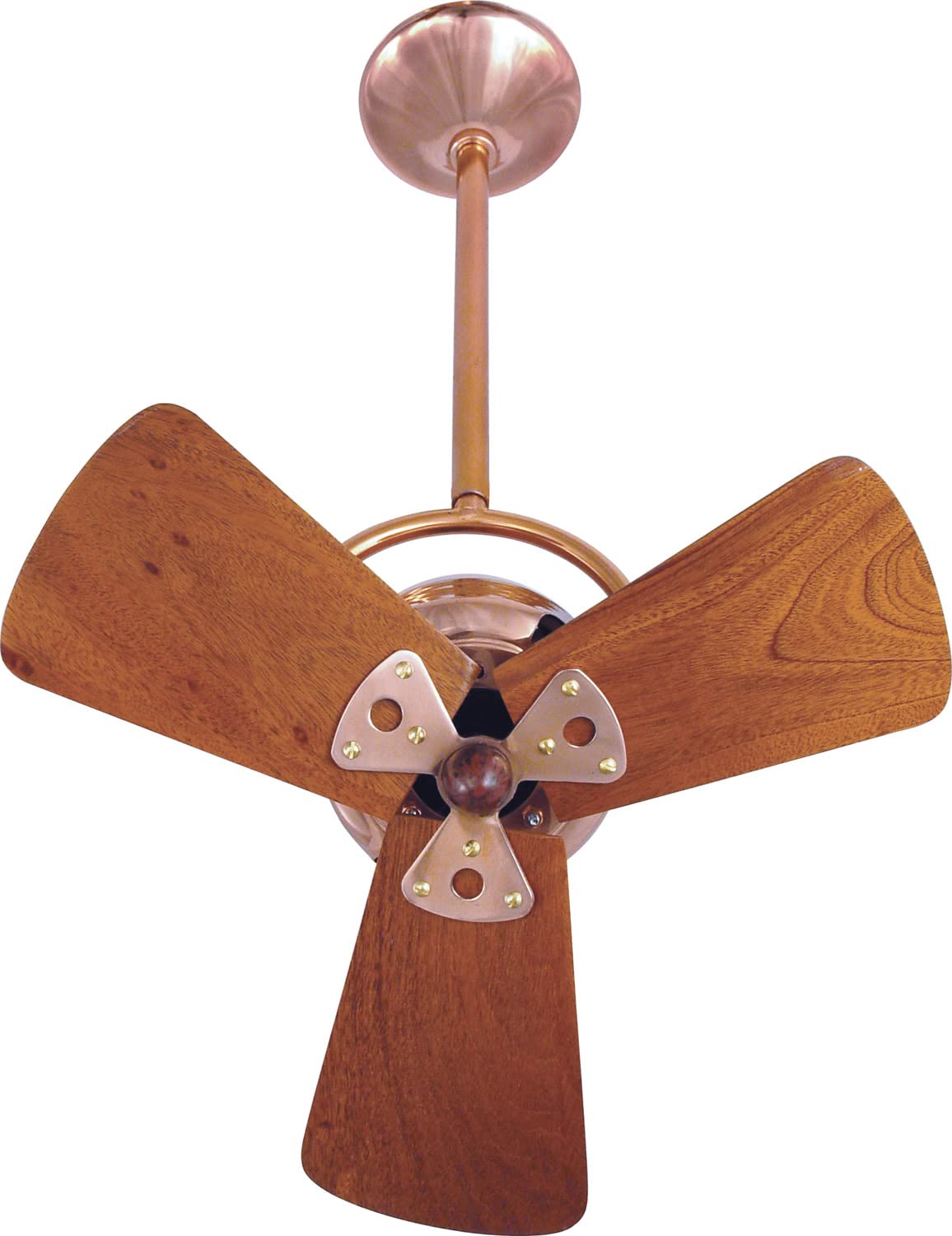 Matthews Fan BD-BLUE-WD Bianca Direcional ceiling fan in Safira (Blue) finish with solid sustainable mahogany wood blades.