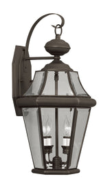 Livex Lighting 2261-07 Outdoor Wall Lantern with Clear Beveled Glass Shades, Bronze