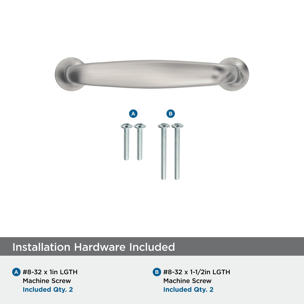 Amerock BP37395G10 Satin Nickel Cabinet Pull 3 in (76 mm) Center-to-Center Cabinet Handle Renown Drawer Pull Kitchen Cabinet Handle Furniture Hardware