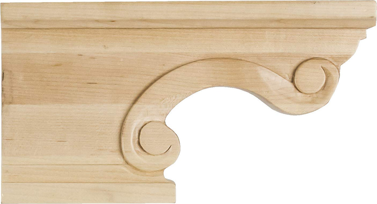 Hardware Resources PFL2-ALD 8-1/4" W x 1-1/2" D x 4-1/2" H Alder Scrolled Left Corner Foot