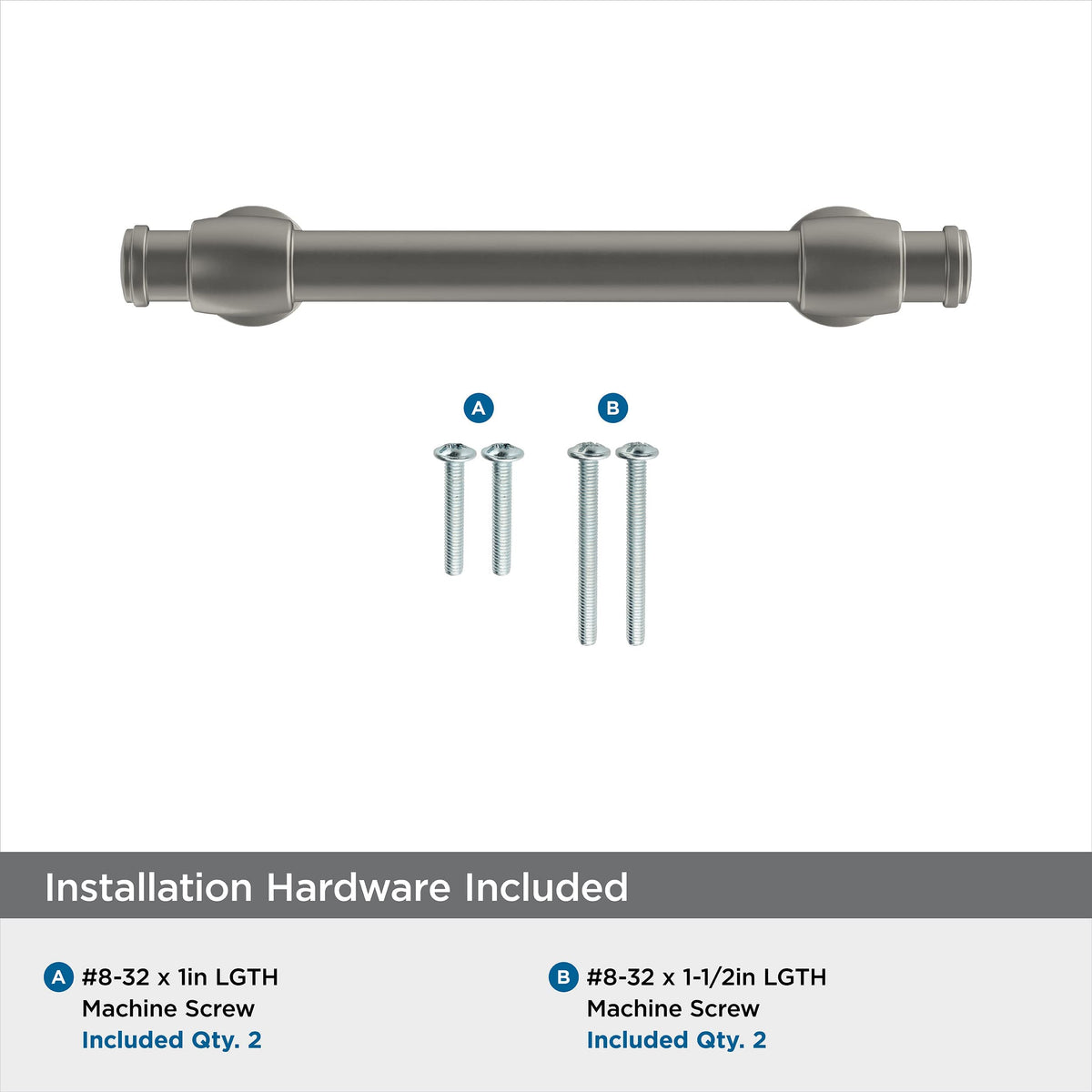 Amerock Cabinet Pull Satin Nickel 3-3/4 inch (96 mm) Center-to-Center Winsome 1 Pack Drawer Pull Cabinet Handle Cabinet Hardware