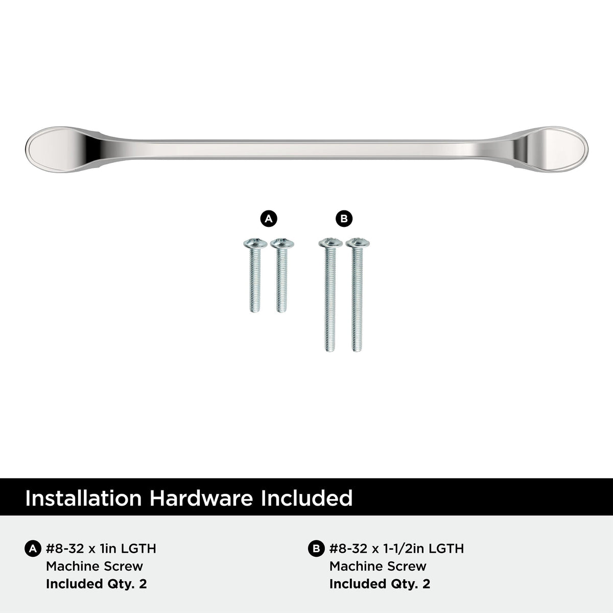Amerock BP2193826 Polished Chrome Cabinet Pull 6-5/16 inch (160mm) Center-to-Center Cabinet Hardware Ravino Furniture Hardware Drawer Pull