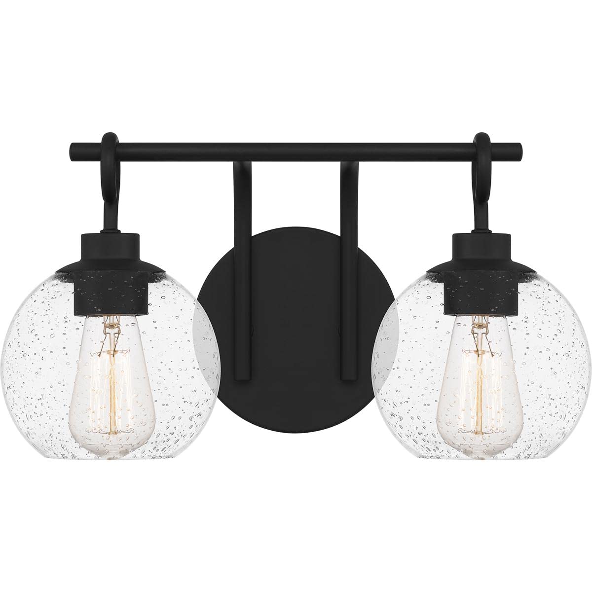 Quoizel WTN8616MBK Winston Vanity, 2-Light 200 Total Watts, Matte Black