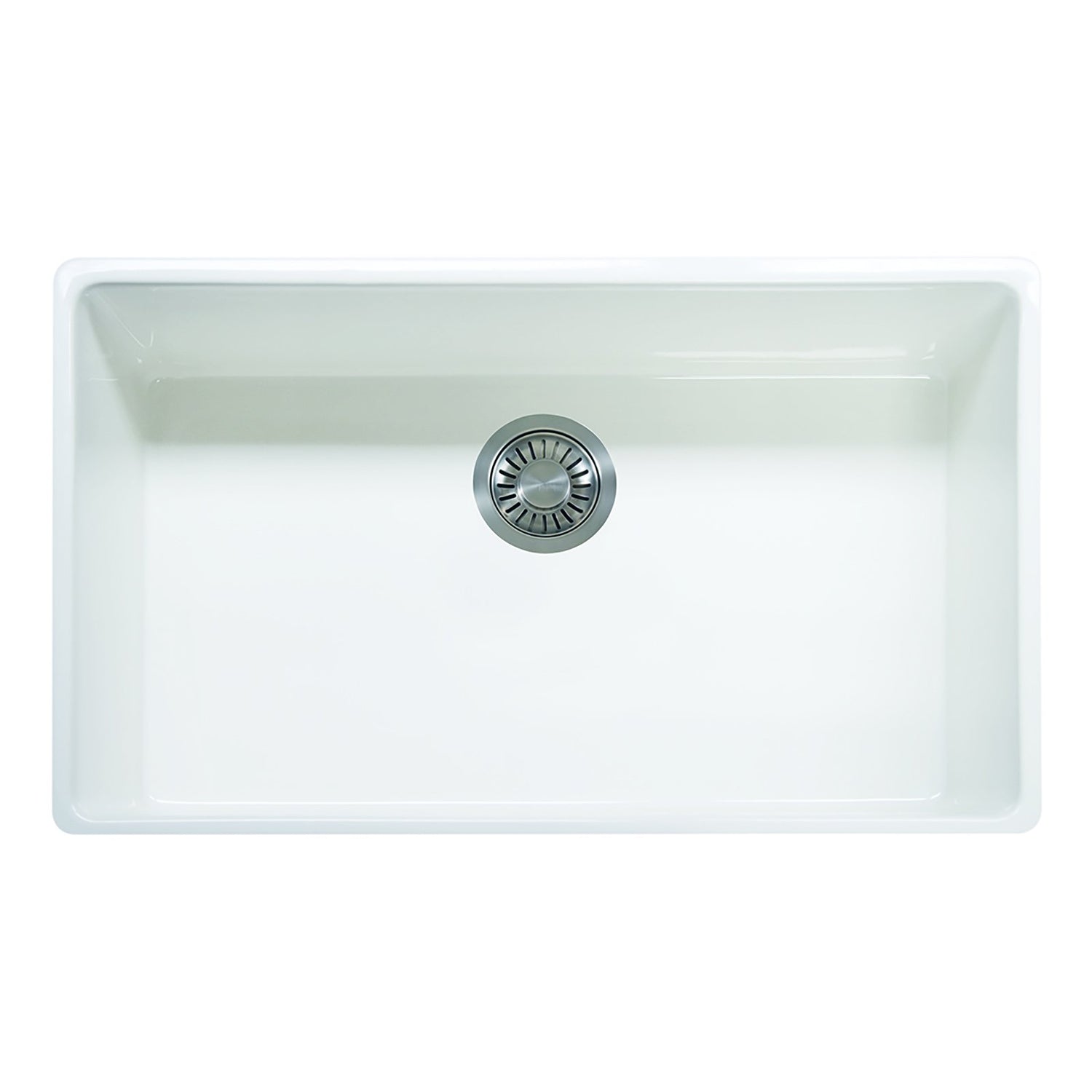 FRANKE FHK710-33WH Farm House 33-in. x 20-in. White Apron Front Single Bowl Fireclay Kitchen Sink - FHK710-33WH In White