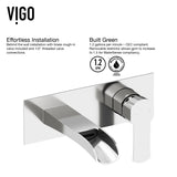 VIGO Cornelius 3.125 inch H Single Handle Bathroom Faucet in Chrome - Wall Mount Faucet - Rough-in Valve Included VG05004CH