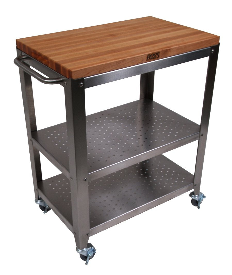 John Boos CHY-CU-CULART30 Cucina Americana Culinarte Kitchen Cart with Wood Top