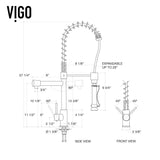 VIGO VG02007MBK2 27" H Zurich Single-Handle with Pull-Down Sprayer Kitchen Faucet with Soap Dispenser in Matte Black