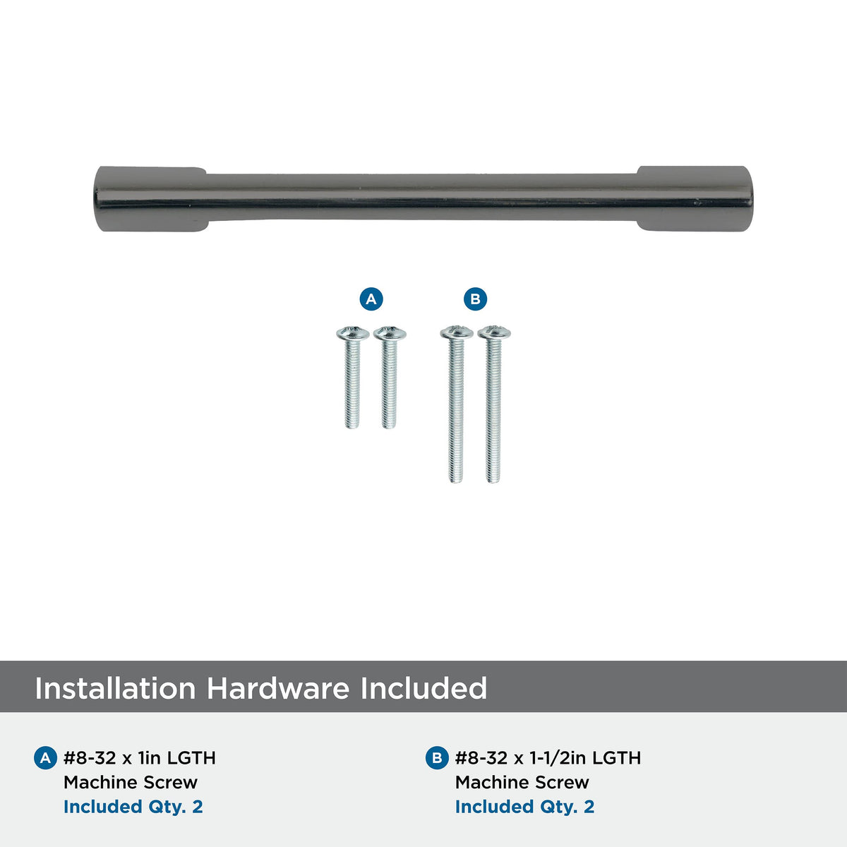 Amerock Cabinet Pull Graphite 3-3/4 inch (96 mm) Center to Center Riva 1 Pack Drawer Pull Drawer Handle Cabinet Hardware