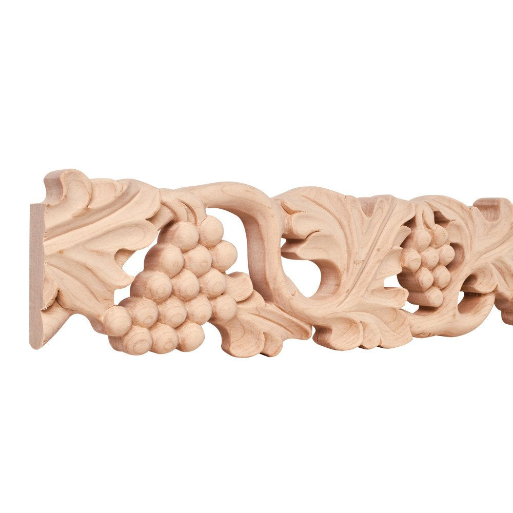 Hardware Resources HCM05MP 1" D x 4" H Maple Grape Hand Carved Moulding