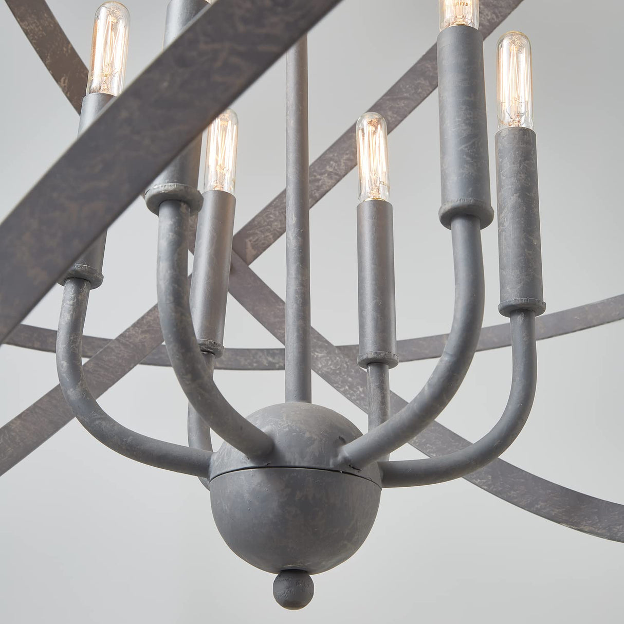 Capital Lighting 330561IW Bluffton 6 Light Pendant Iron and Wood