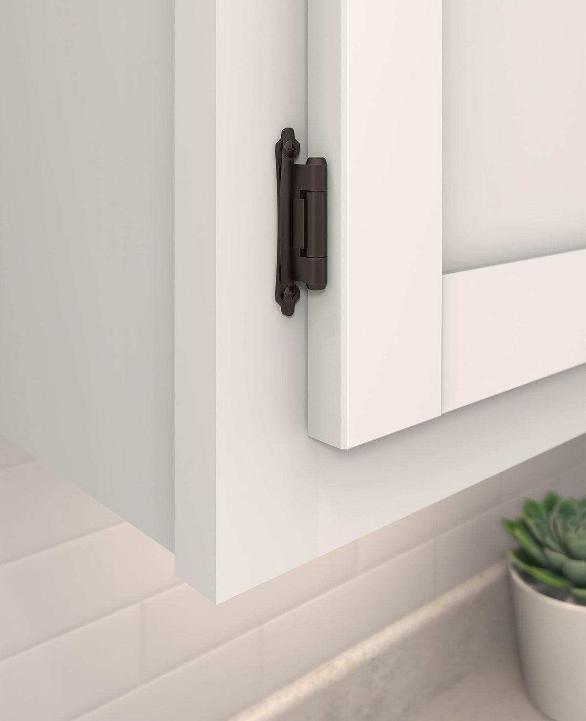 Amerock Cabinet Hinge 3/8 inch (10 mm) Inset Hinge Oil Rubbed Bronze 2 Pack Self-Closing Hinge Face Mount Hinge Cabinet Door Hinge