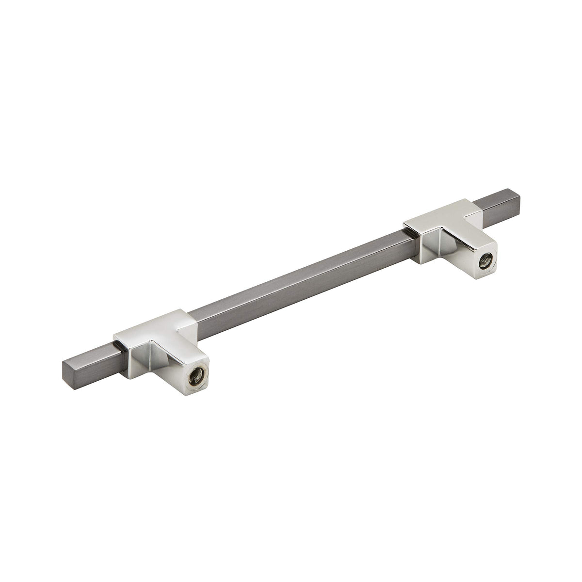Amerock Cabinet Pull Polished Chrome/Black Chrome 5-1/16 inch (128 mm) Center to Center Urbanite 1 Pack Drawer Pull Drawer Handle Cabinet Hardware
