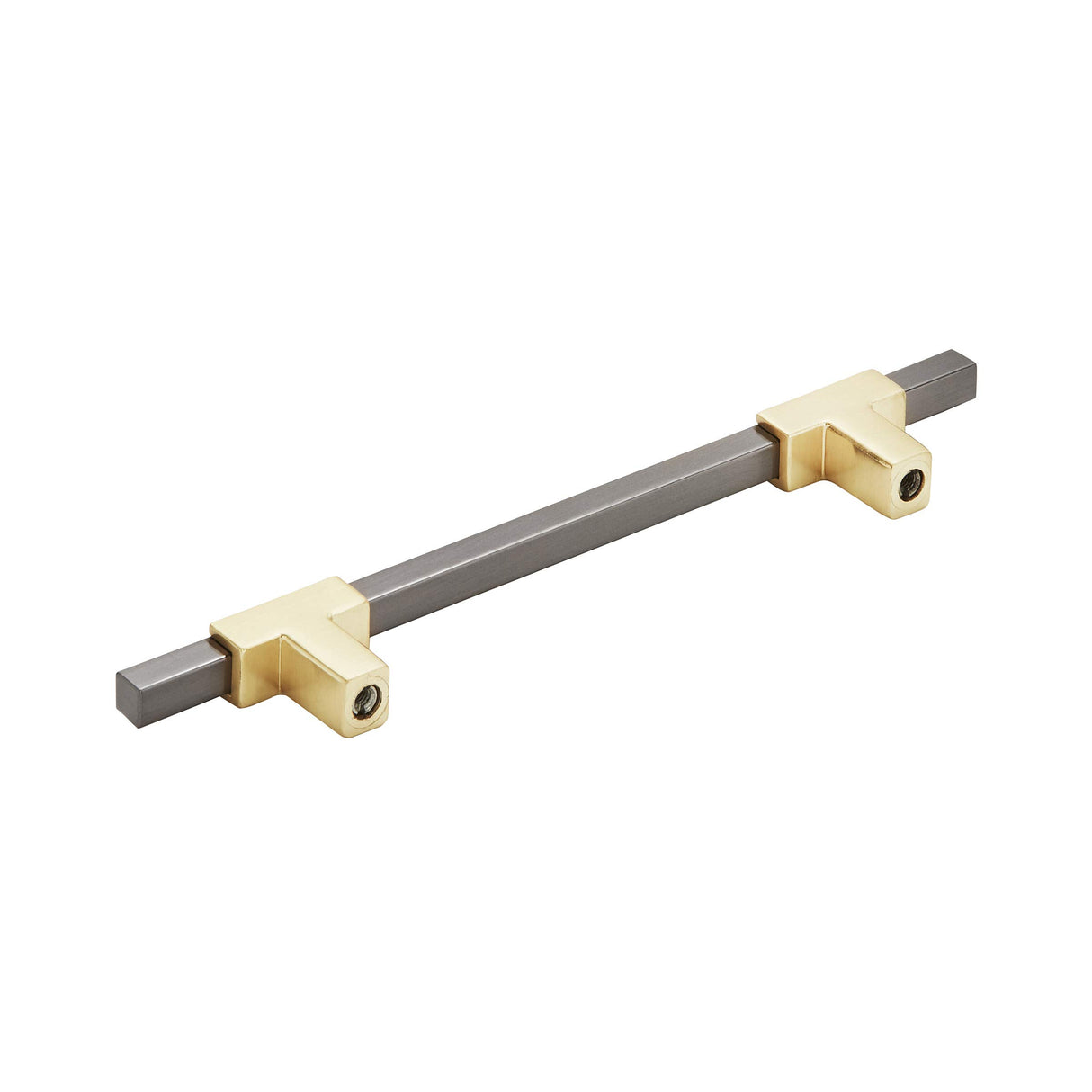 Amerock Cabinet Pull Brushed Gold/Black Chrome 5-1/16 inch (128 mm) Center to Center Urbanite 1 Pack Drawer Pull Drawer Handle Cabinet Hardware