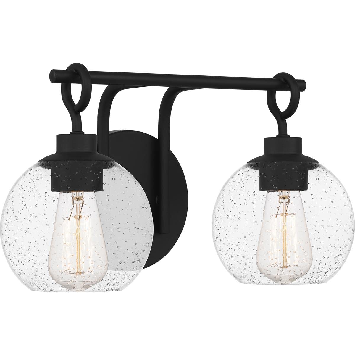 Quoizel WTN8616MBK Winston Vanity, 2-Light 200 Total Watts, Matte Black