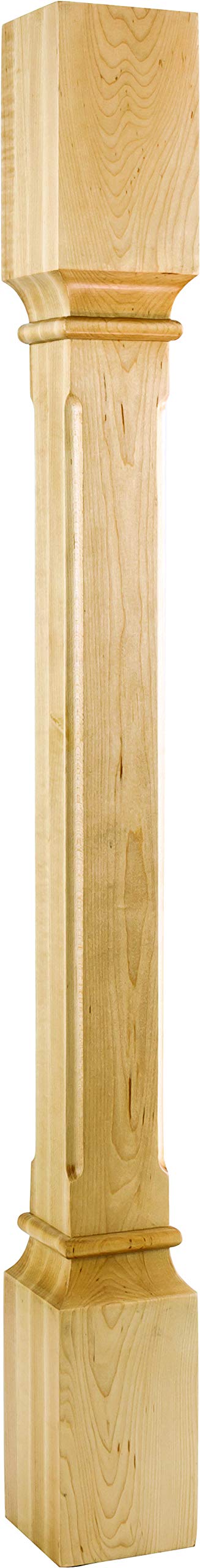 Hardware Resources P38-3.5-RW 3-1/2" W x 3-1/2" D x 35-1/2" H Rubberwood Fluted Edge Post