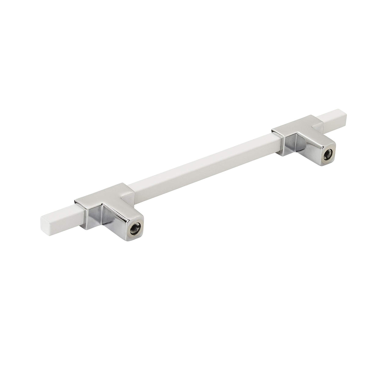Amerock Cabinet Pull Polished Chrome/White 5-1/16 inch (128 mm) Center to Center Urbanite 1 Pack Drawer Pull Drawer Handle Cabinet Hardware