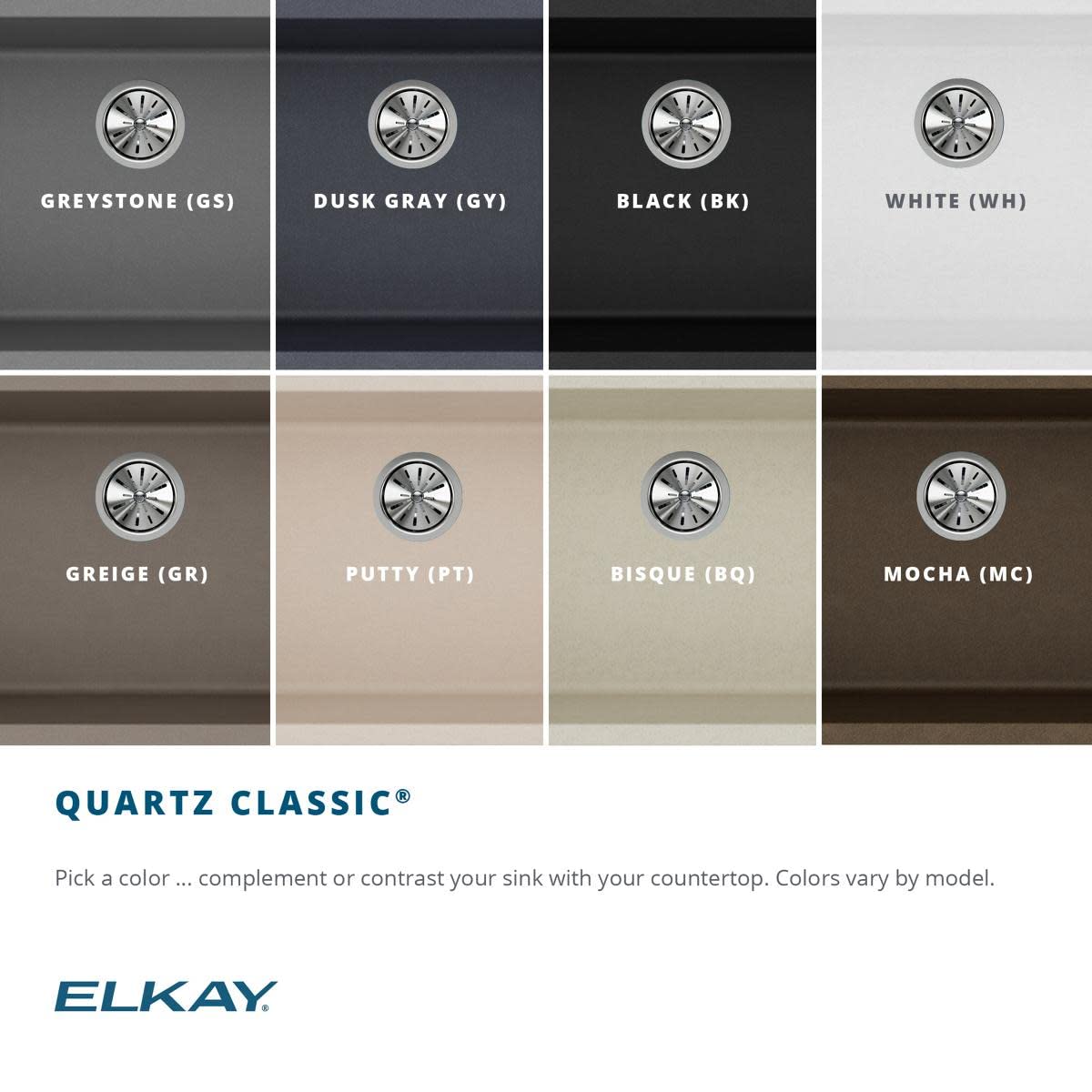 Elkay Quartz Classic ELGHU3322RMC0 Mocha Offset 60/40 Double Bowl Undermount Sink with Aqua Divide